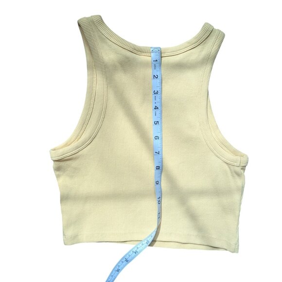 H&M Yellow Ribbed Summer Tank Top Women Size Small - Picture 10 of 11